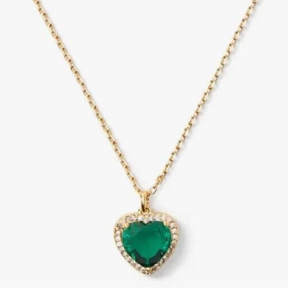 Kate Spade Emerald Green Heart Pendant Necklace